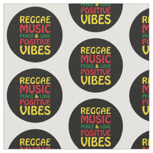 Tecido Reggae Music com afirmações positivas