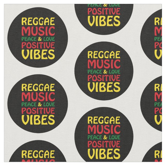Tecido Reggae Music com afirmações positivas (Detalhe)