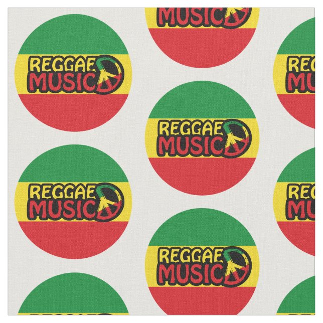 Tecido Reggae Music, reggae art com símbolo de paz (Detalhe)