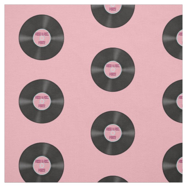 Tecido Registro de vinil LP no padrão rosa (Modelo)