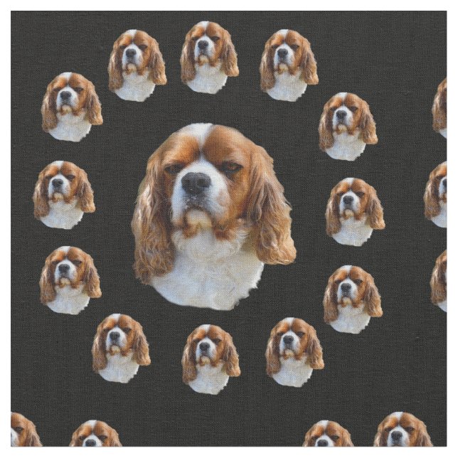 Tecido Rei Charles Spaniel Pattern, (Detalhe)