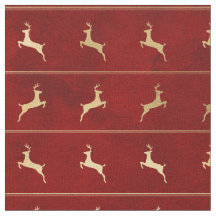 Reindeer de Natal Dourado em Vermelho