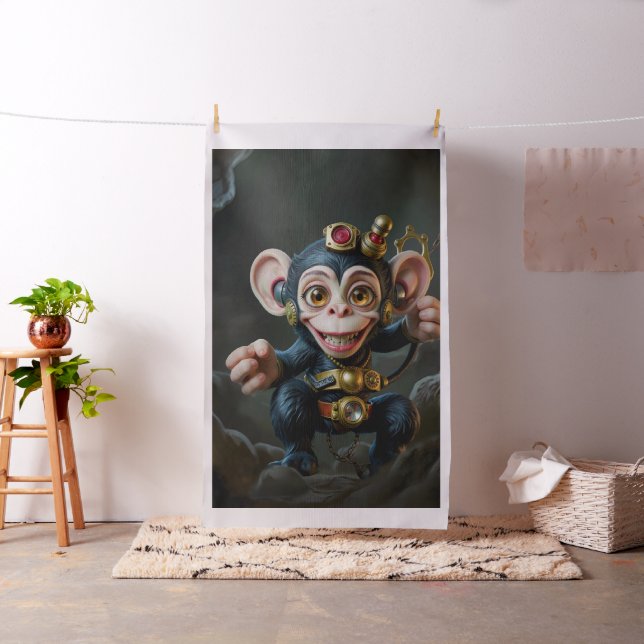 Tecido Relógio Guardião da Caverna – O Macaco Sussurrante (In Situ)