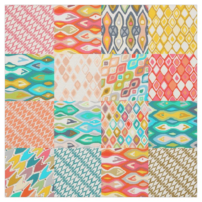 Tecido Remendos do ikat do verão indiano (Modelo)