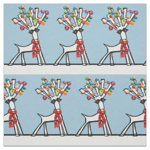 Tecido Rena com luzes de Natal