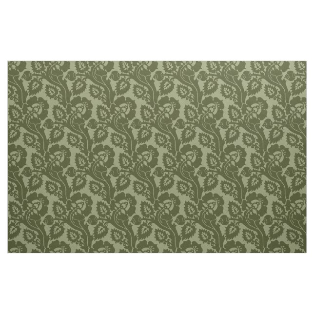 Tecido Renaissance Oblique Floral, Olive Green (Jarda)
