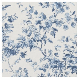 Tecido Repetição de Toile de Galho Floral Azul