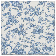 Repetição de Toile Floral Azul Delicada