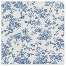 Tecido Repetição de Toile Floral Azul Delicada
