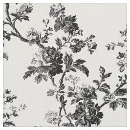 Tecido Repetição de Toile Floral Preto