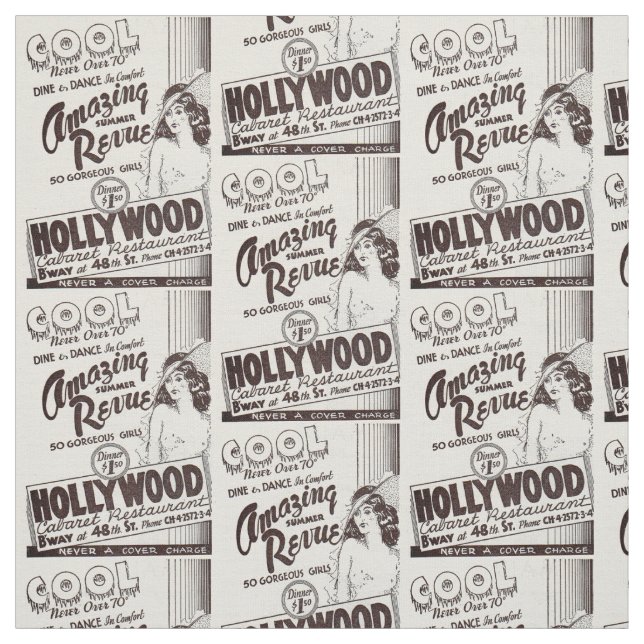 Tecido Restaurante e impressão Hollywood Cabaret 1930 (Modelo)