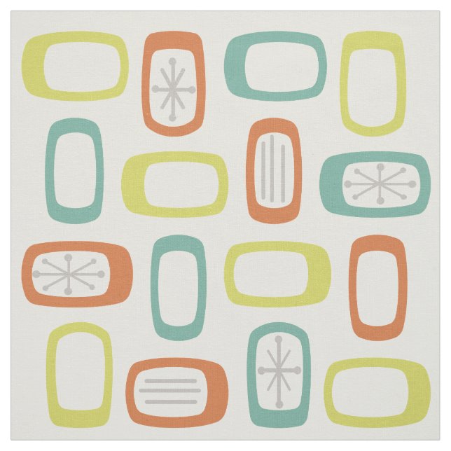 Tecido Retângulos Arredondados MCM do Meio-Século (Modelo)