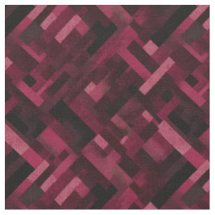 Tecido Retângulos de Burgundy e Abstrato preto