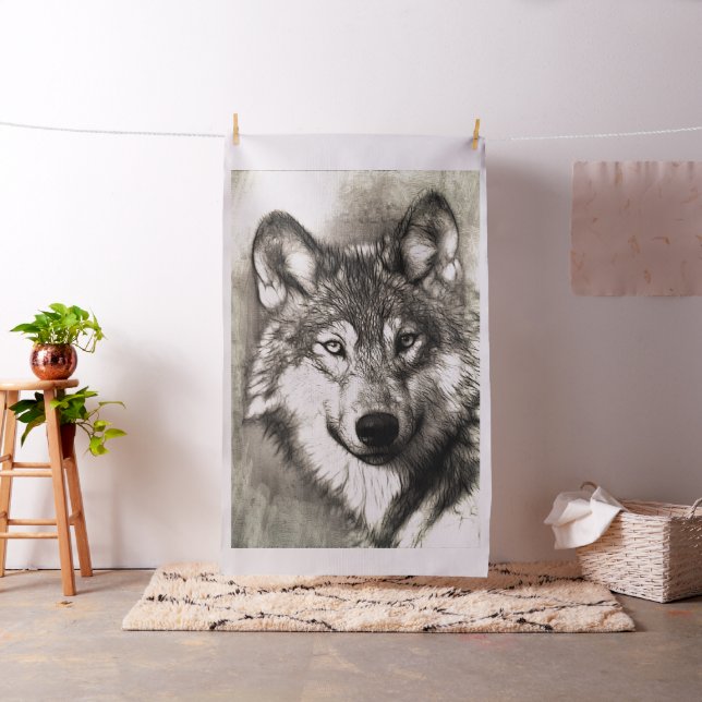 Tecido Retrato de lobo (In Situ)