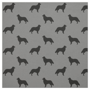 Tecido Retriever Revestido Plano Silhuettes Cães Patterad