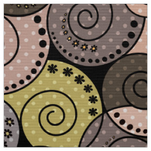 Tecido Retro, abstrato, espirais
