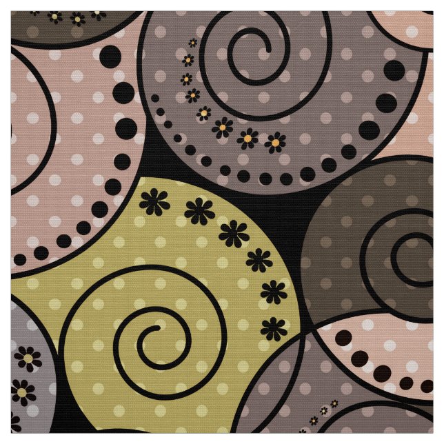 Tecido Retro, abstrato, espirais (Modelo)