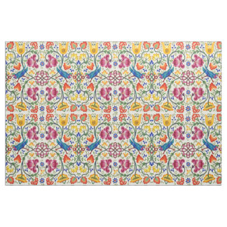 Tecido Retro Country Chickens In Flower Garden Pattern