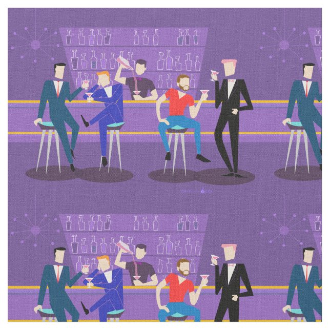 Tecido retro do bar alegre (Detalhe)