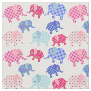 Tecido retro do impressão do elefante dos retalho