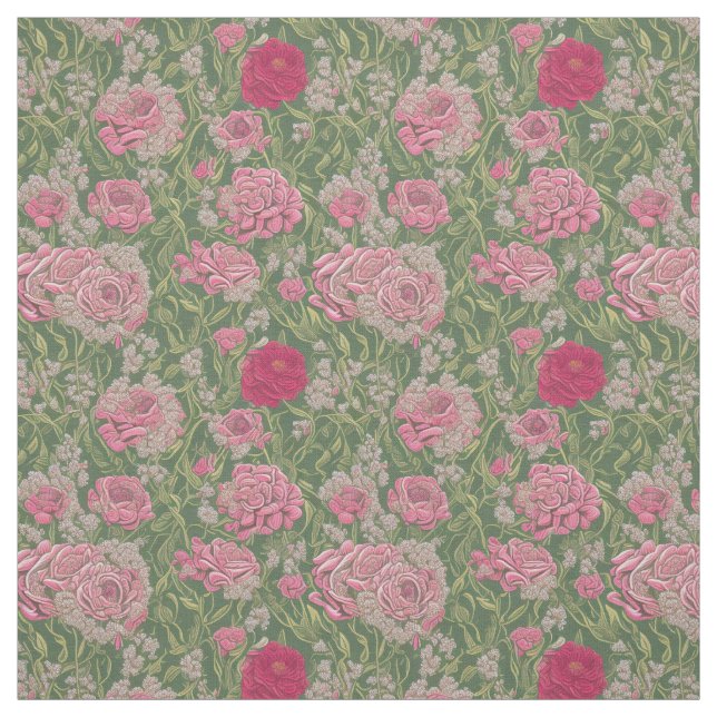 Tecido Retro Floral Design Fabric (Modelo)