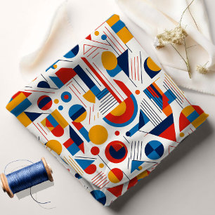 Tecido Retro Geométrico Abstrato Pat#11 Marinho Dourado I