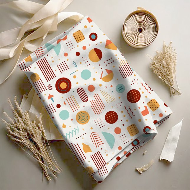 Tecido Retro Geométrico Abstrato Pat#5 Brick Dourado ID10 (Criador carregado)