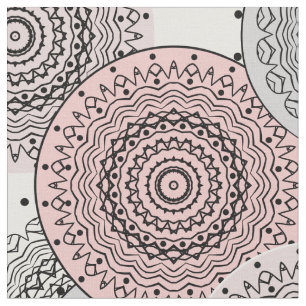 Tecido Retro, padrão retrô, azul e rosa, elegante