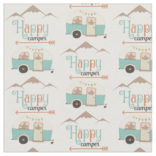 Tecido Retro RV de Camper Cute Feliz