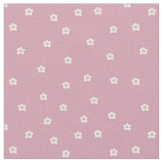Tecido  Retro Smiling Flower Pattern in Cream and Rosa
