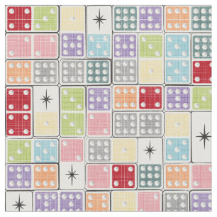 Tecido Retro Starburst Dominoes