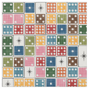 Tecido Retro Starburst Dominoes