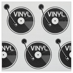 Tecido Retro Vinil Record Turntable
