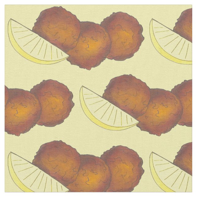 Tecido Rhode Island Clam Cakes Fried Clamcakes Seafood RI (Detalhe)