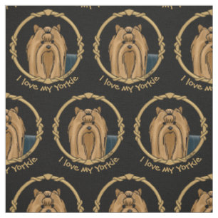 Tecido Rico Frame Yorkshire Terrier (Yorkie) Retrato