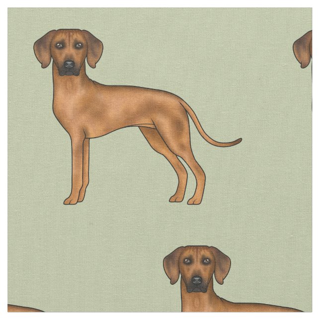 Tecido Ridgeback — Cão Verde-Leão-Africano-Cute (Detalhe)