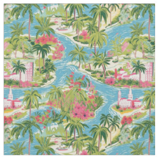 Tecido Rios de Ilhas Tropicais