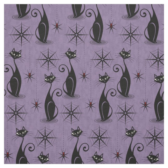 Tecido Ritmo Ridículo - Gatos Atômicos Provocados Roxo (Modelo)