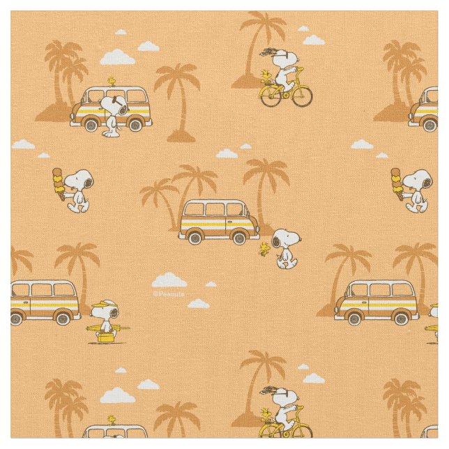 Tecido Road Trippin | Peanuts Snoopy Padrão Praia (Detalhe)