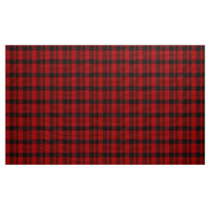 Tecido Rob Roy Tartan Vermelho e Xadrez Preta