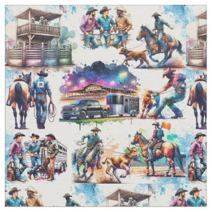 Tecido Rodeo Ocidental - Calf Cowboy Roping
