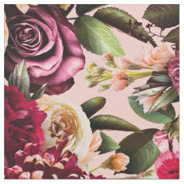 Tecido Romântico crisântemo em cor-de-rosa