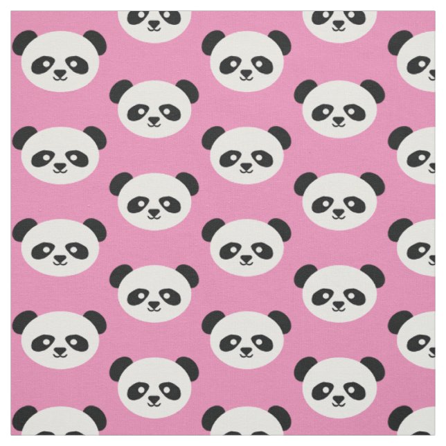 Tecido Rosa adorável da cara do urso de panda de Kawaii (Modelo)