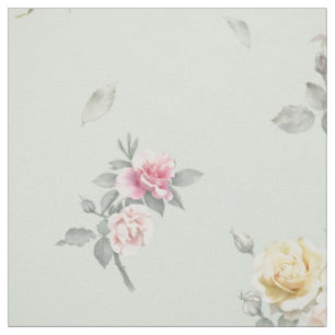 Tecido Rosa Água-marinha Floral Suave
