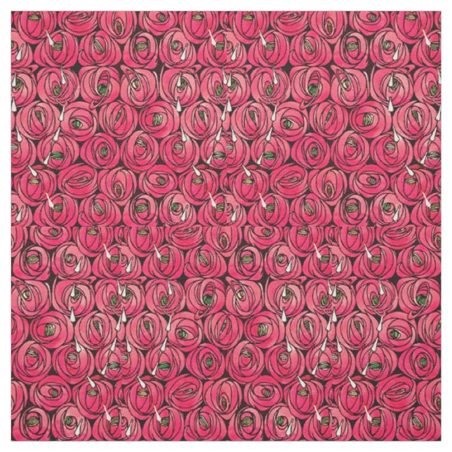 Tecido Rosa Art Nouveau Rennie Macintosh Graphic (Modelo)