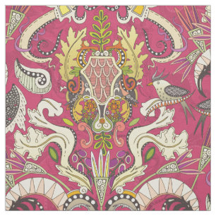 Tecido rosa boho rococo
