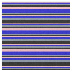 Tecido Rosa claro, Azul, Cinza Leve E Linhas Pretas