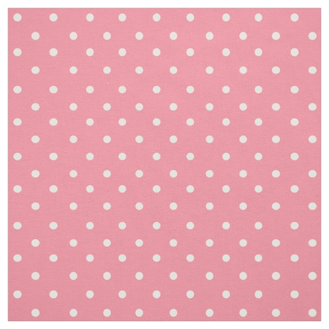 Tecido Rosa clássico com bolinhas brancas (Modelo)