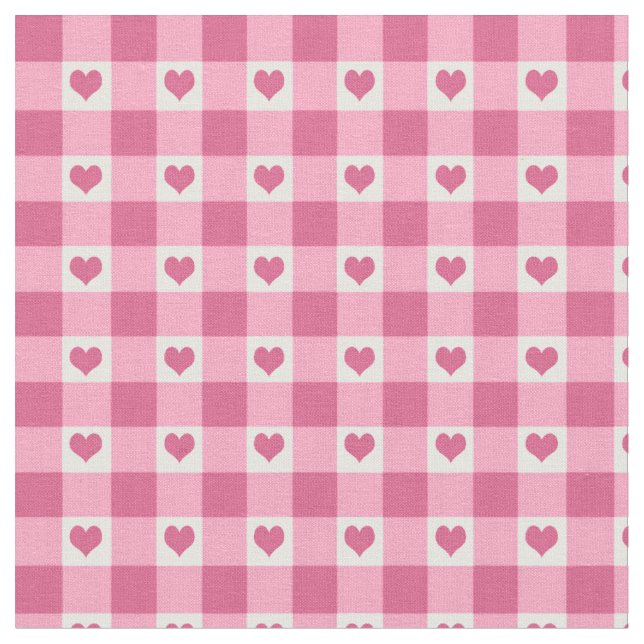 Tecido Rosa da verificação do guingão e do teste padrão | (Detalhe)
