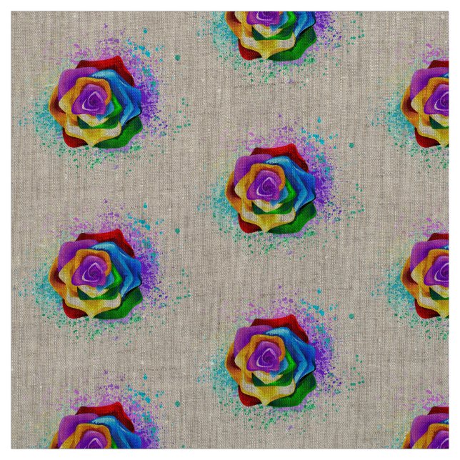 Tecido Rosa de arco-íris colorido (Modelo)